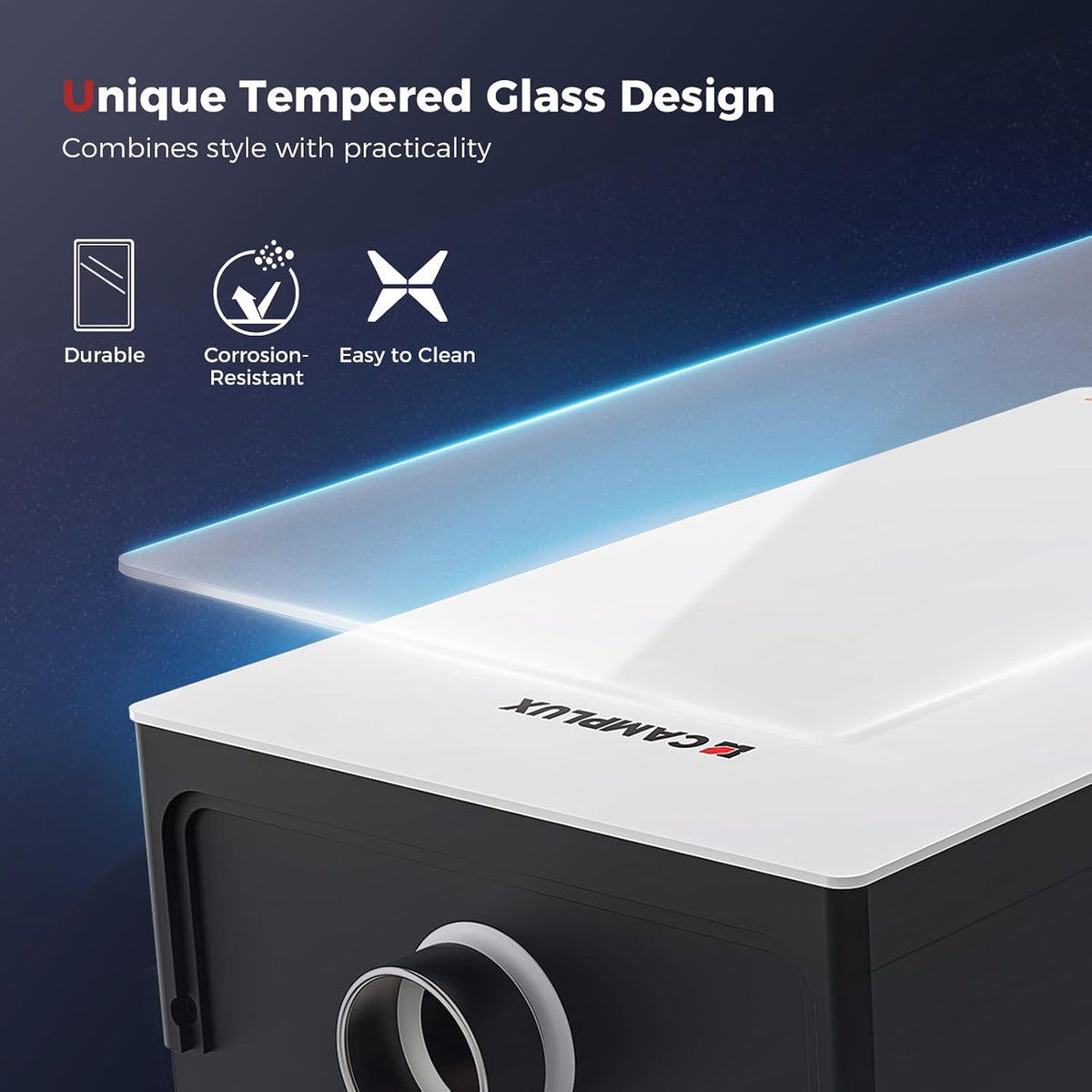 Camplux Instant Indoor Tankless Gas Water Heater 5.28 GPM | White