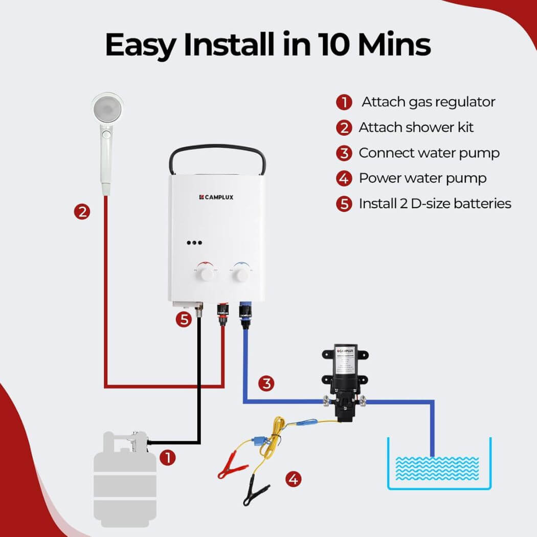 Camplux AY132P43 Portable Water Heater