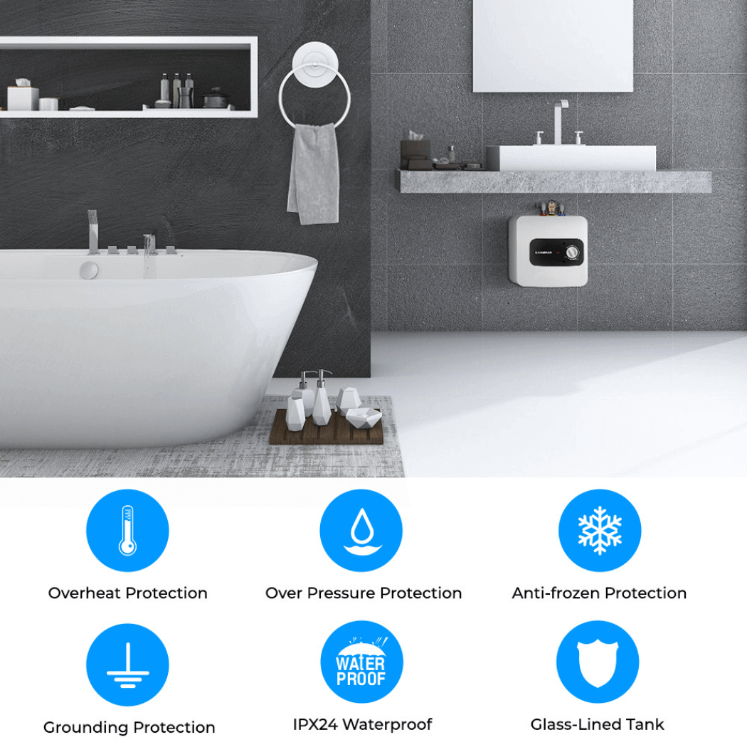 Mini Tank Portable Electric Water Heater 120V 2.5 Gallon