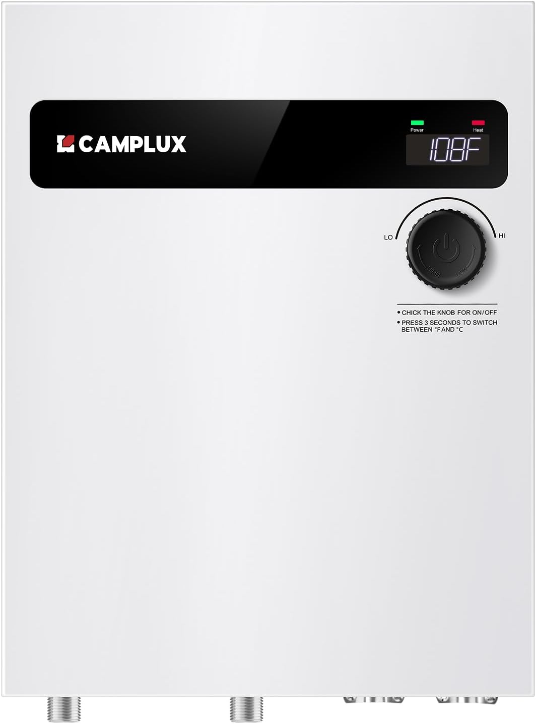 Camplux ‎TEW27 On Demand Electric Tankless Water Heater 18kW | White
