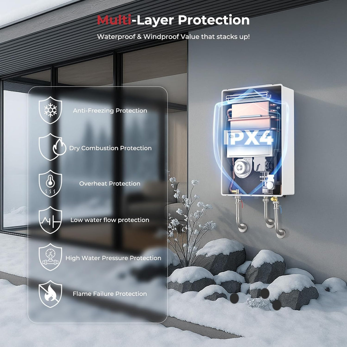 Camplux Whole Home Outdoor Tankless Hot Water Heater 6.86 GPM | White