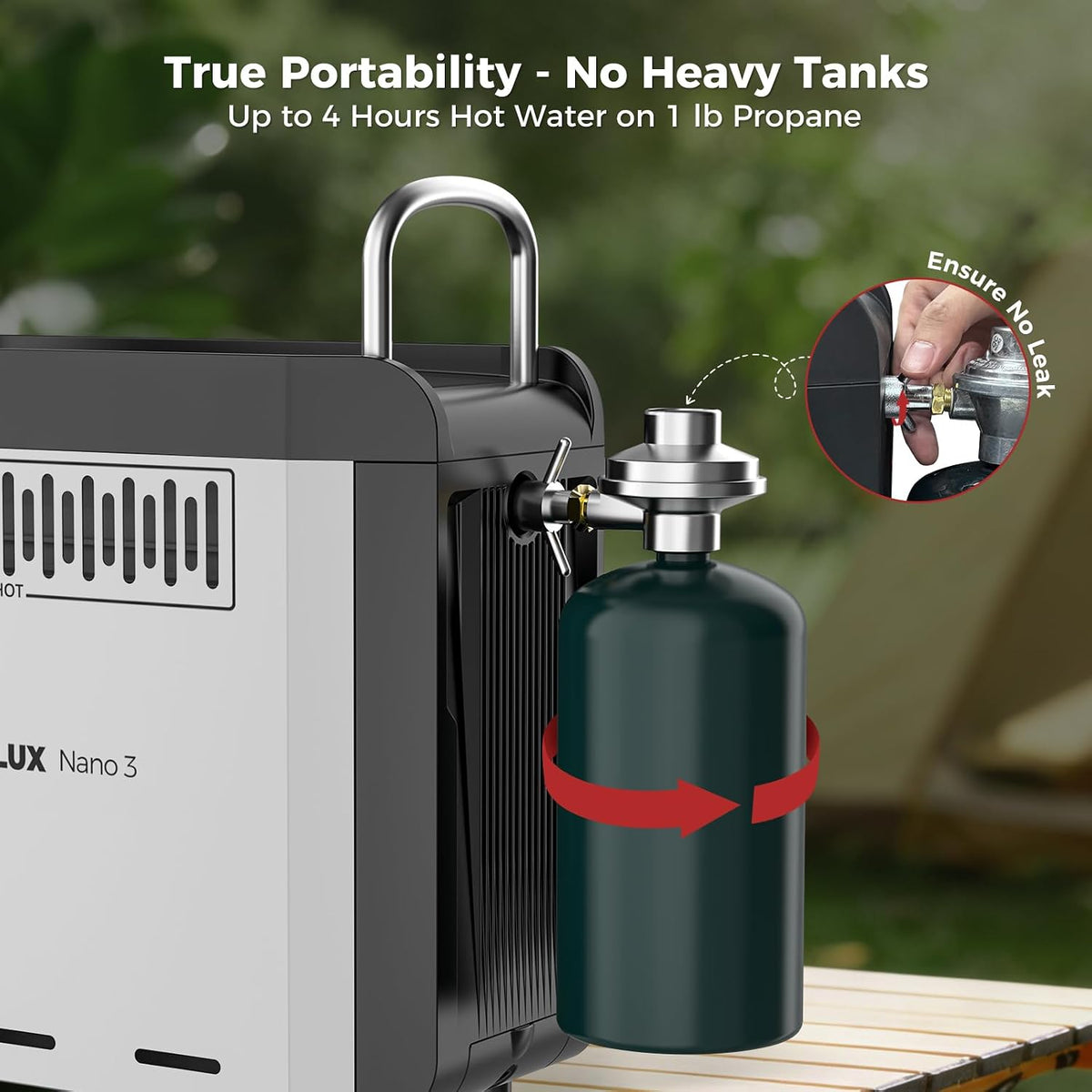 Camplux Nano 3  Portable Propane Water Heater