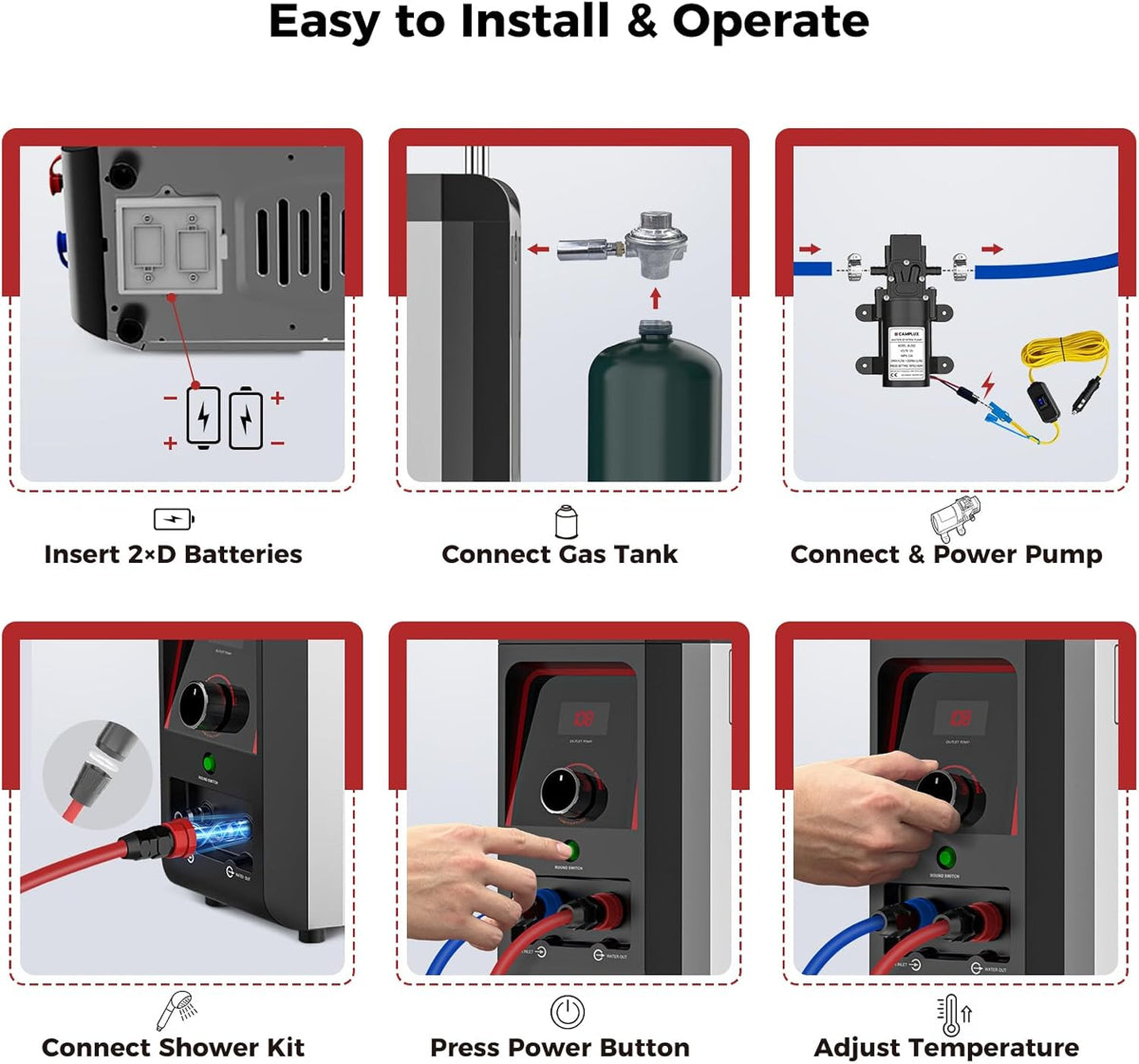 Camplux Nano 3  Portable Propane Water Heater