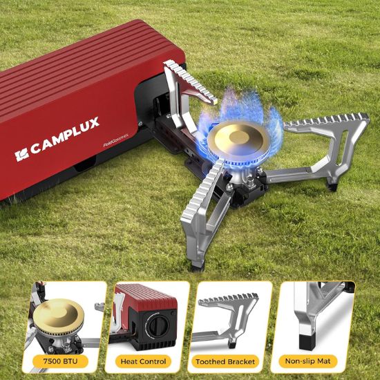 CAMPLUX FoldGo Portable Butane Camping Stove, 7500 BTU