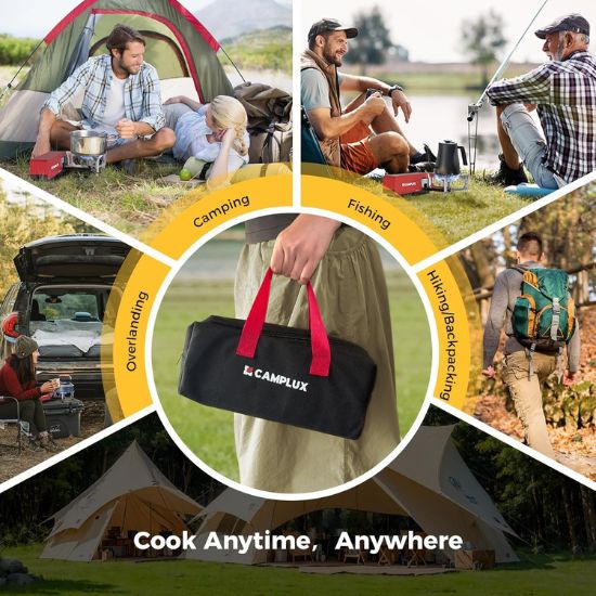 CAMPLUX FoldGo Portable Butane Camping Stove, 7500 BTU