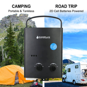 Camplux Propane Off-Grid Portable Water Heater for RV, Trailer & Camper - Black
