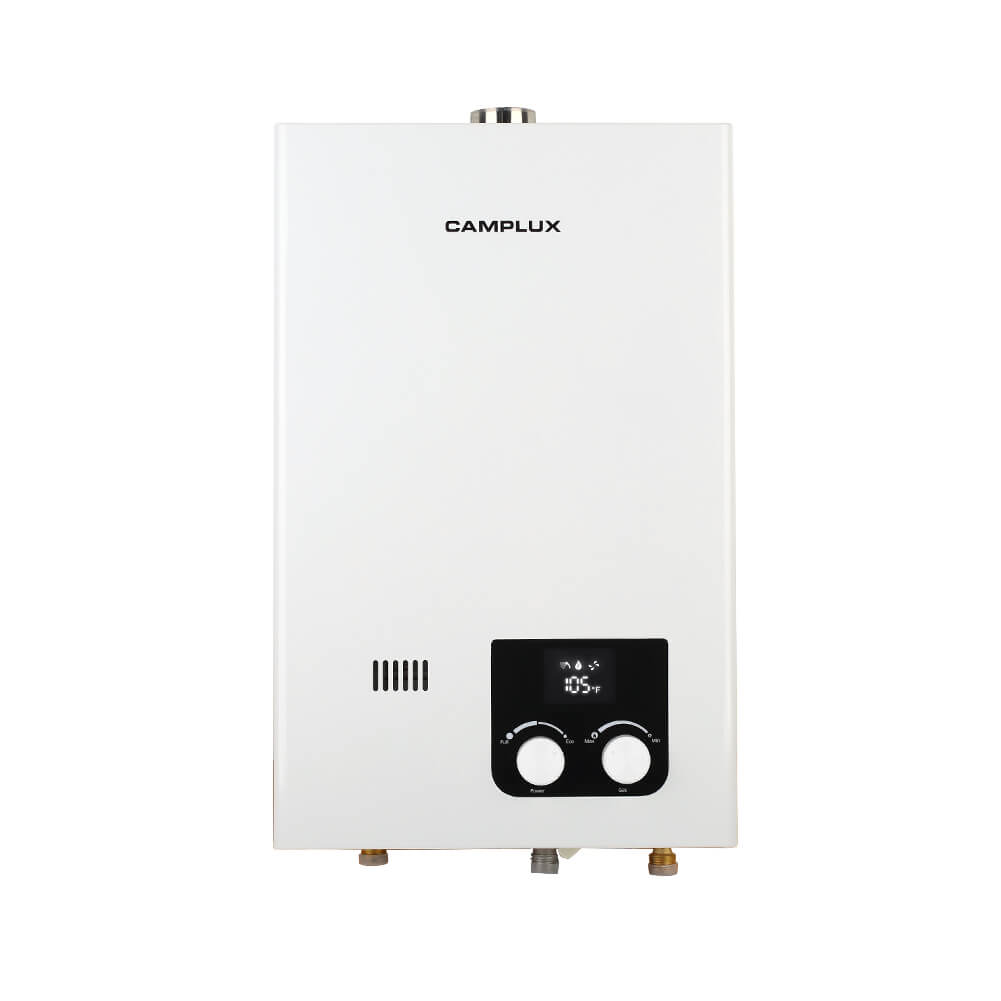Camplux Tankless Water Heater, 2.64 GPM On Demand Instant Hot Water Heater, Tankless Gas Water Heater for Shower, White