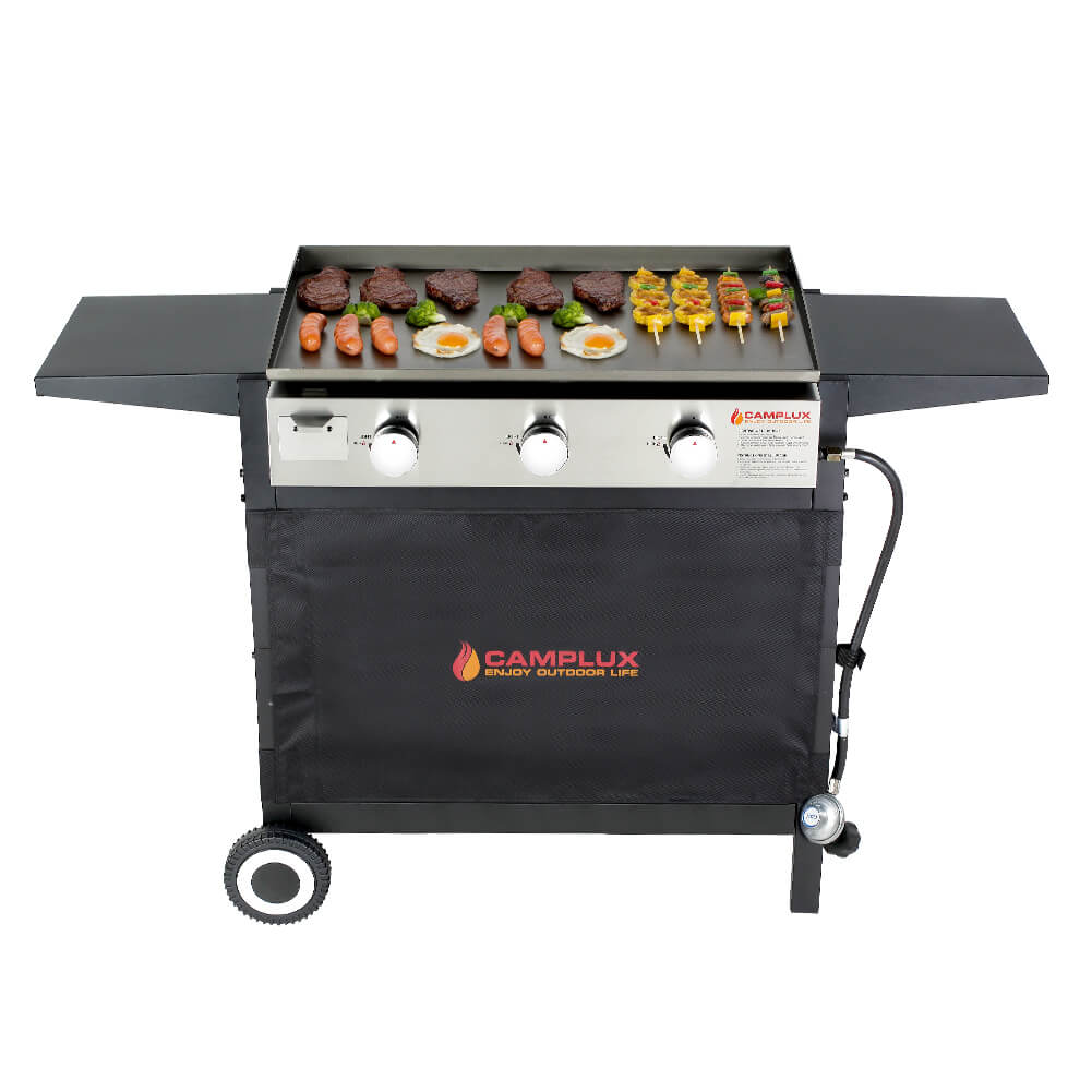 Camplux Outdoor Gas Griddle Grill Combo 3 Burner ,Camping and Tailgating 33,000 BTU w/ 20 LB LP Connector